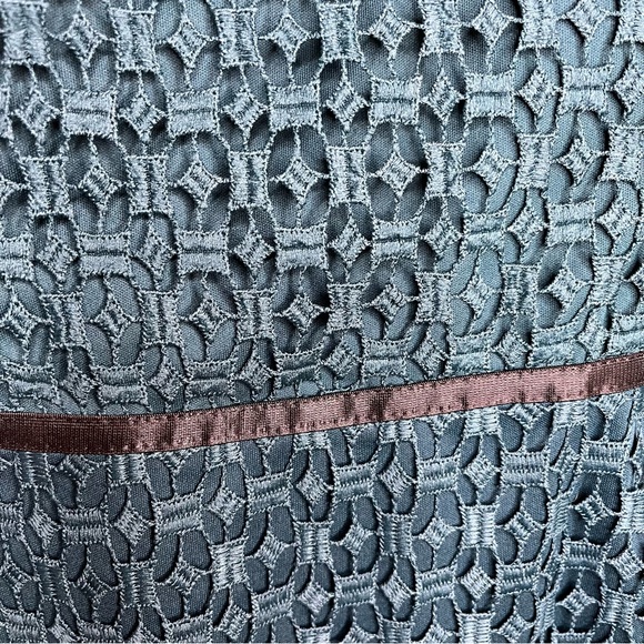 Guess teal strappy dress crochet lace overlay knee length special occasion sz 14 - Picture 11 of 15